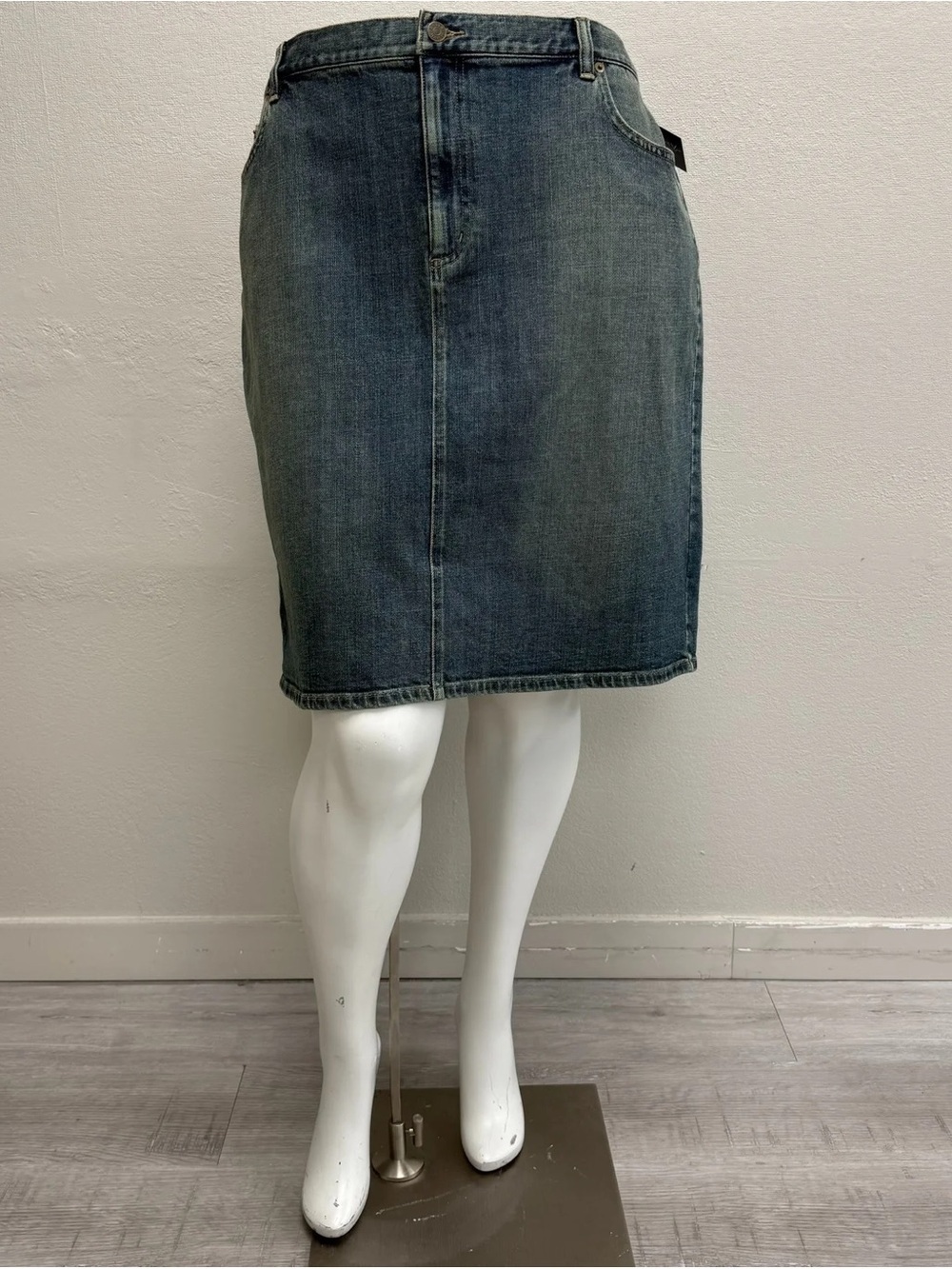 Ralph Lauren Medium Wash Y2K Grunge Denim Skirt - Size 22
